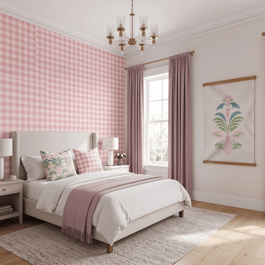 Bellagio Blush Linen Palm Fan Study - Tapestry