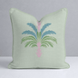 Bellagio Blush Mint Palm Throw Pillow - Lemon Park