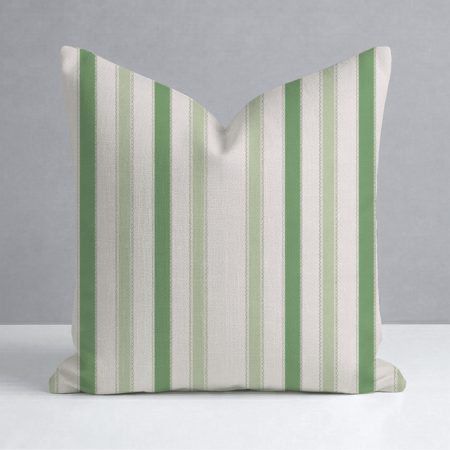 Bellagio Blush Mint Stripes Throw Pillow - Lemon Park
