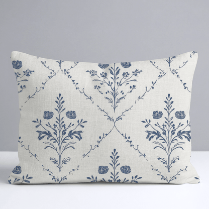 Benjamin Cream Floral Throw Pillow - Lemon Park