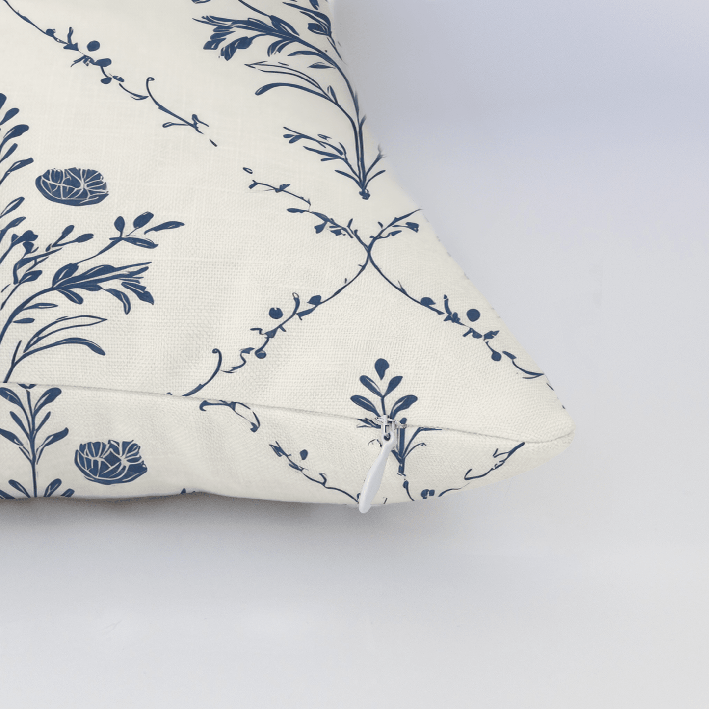 Benjamin Cream Floral Throw Pillow