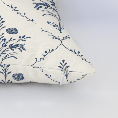 Benjamin Cream Floral Throw Pillow
