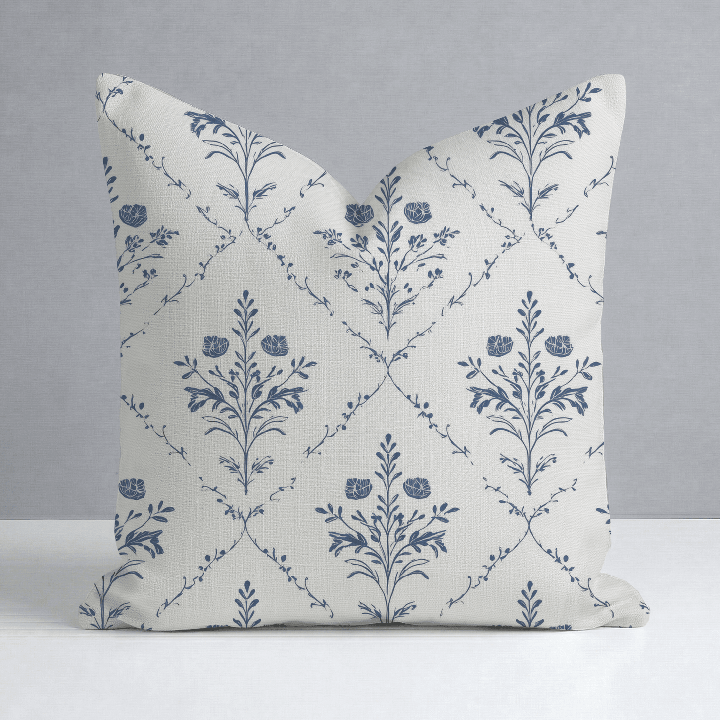 Benjamin Cream Floral Throw Pillow - Lemon Park