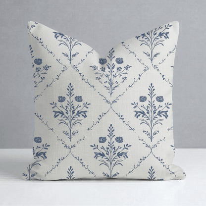 Benjamin Cream Floral Throw Pillow - Lemon Park