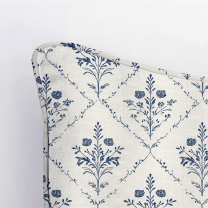 Benjamin Cream Floral Throw Pillow