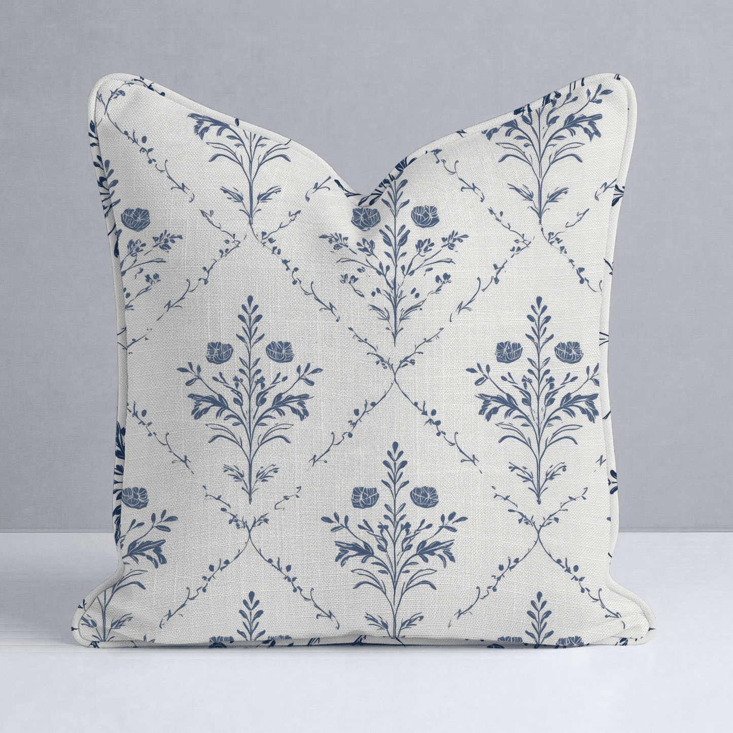 Benjamin Cream Floral Throw Pillow - Lemon Park