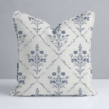 Benjamin Cream Floral Throw Pillow - Lemon Park