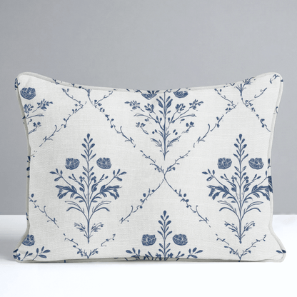 Benjamin Cream Floral Throw Pillow - Lemon Park
