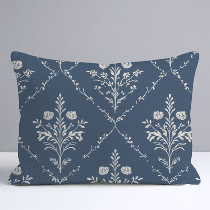 Benjamin Navy Floral Throw Pillow - Lemon Park