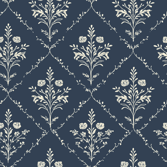 Benjamin Navy Floral Wallpaper