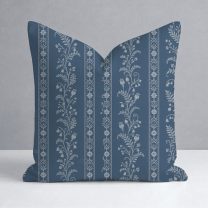 Benjamin Toile Stripes Throw Pillow - Lemon Park