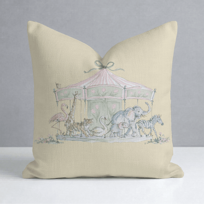Juliet's Garden Easter Carrousel Throw Pillow - Lemon Park
