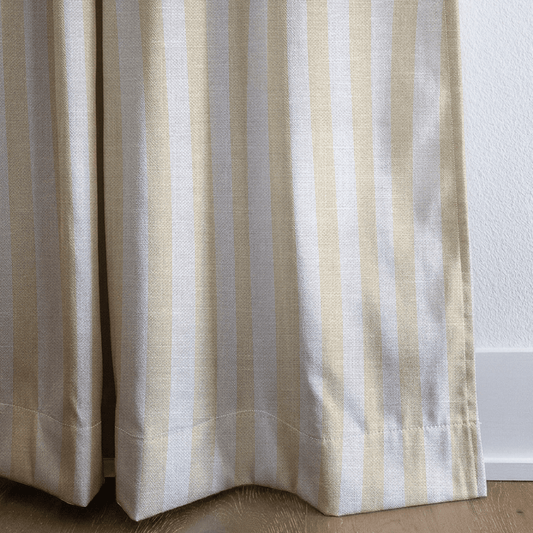 Juliet's Garden Easter Yellow Stripe - Drapery - Lemon Park