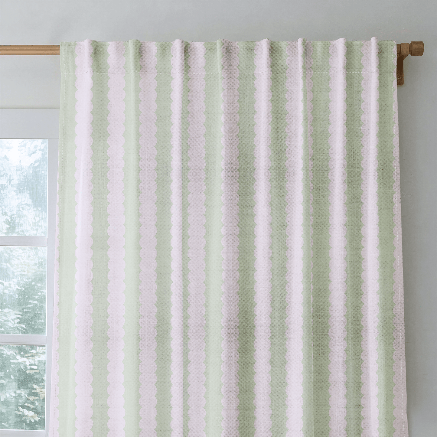 Juliet's Garden Pistachio and Bubble Stripe - Drapery
