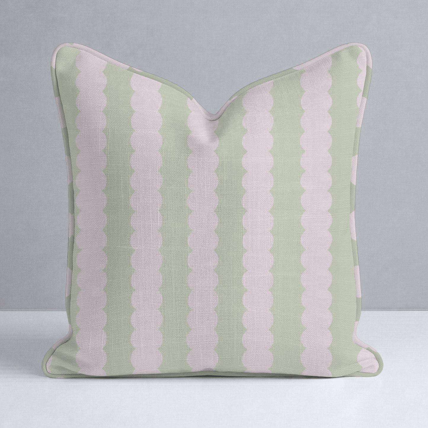 Juliet's Garden Pistachio and Bubble Stripe Throw Pillow - Lemon Park