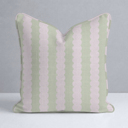 Juliet's Garden Pistachio and Bubble Stripe Throw Pillow - Lemon Park