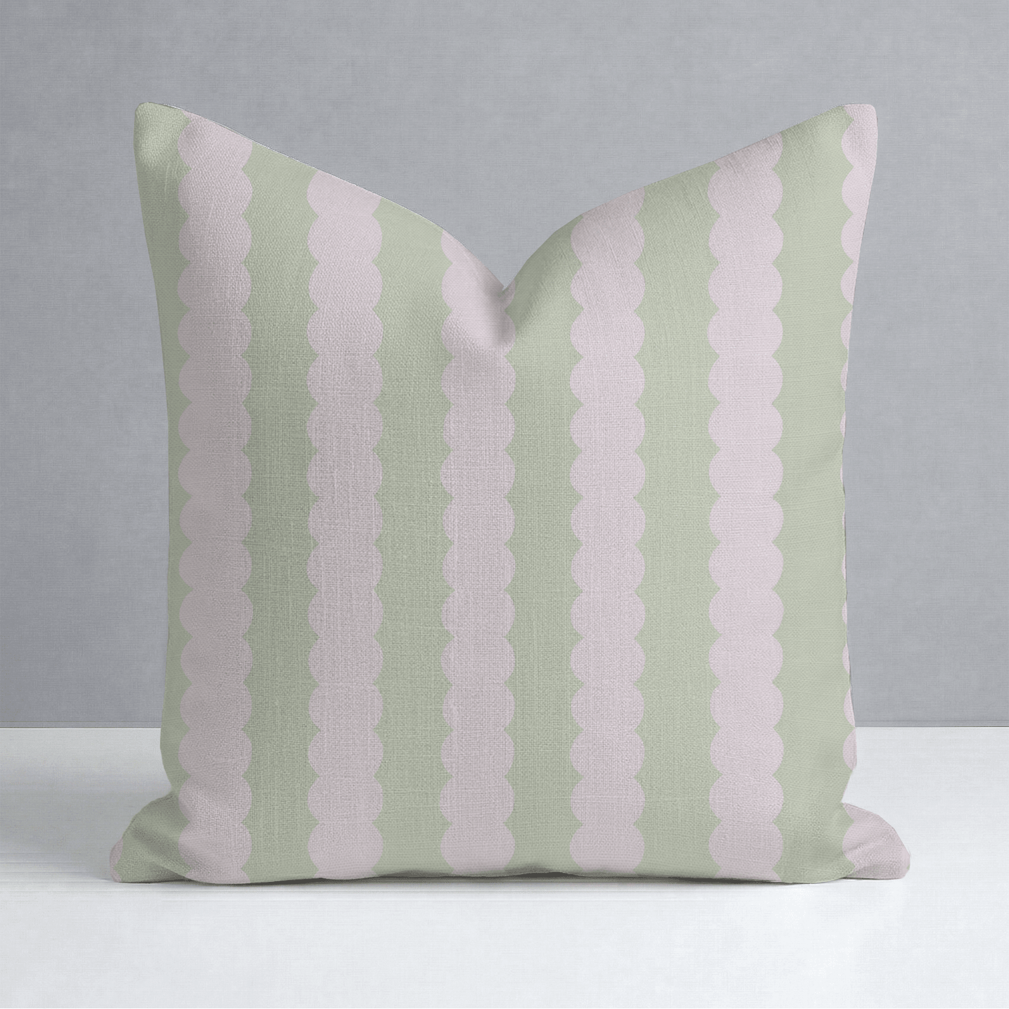 Juliet's Garden Pistachio and Bubble Stripe Throw Pillow - Lemon Park