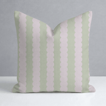 Juliet's Garden Pistachio and Bubble Stripe Throw Pillow - Lemon Park