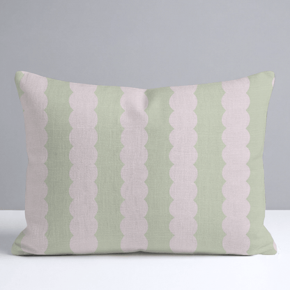 Juliet's Garden Pistachio and Bubble Stripe Throw Pillow - Lemon Park