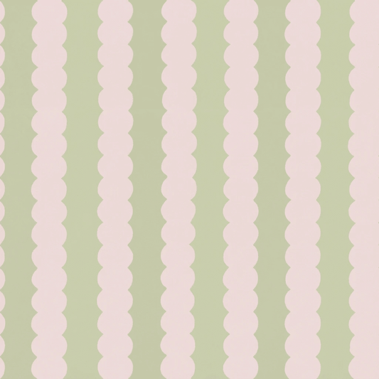 Juliet's Garden Pistachio and Bubble Stripe Wallpaper