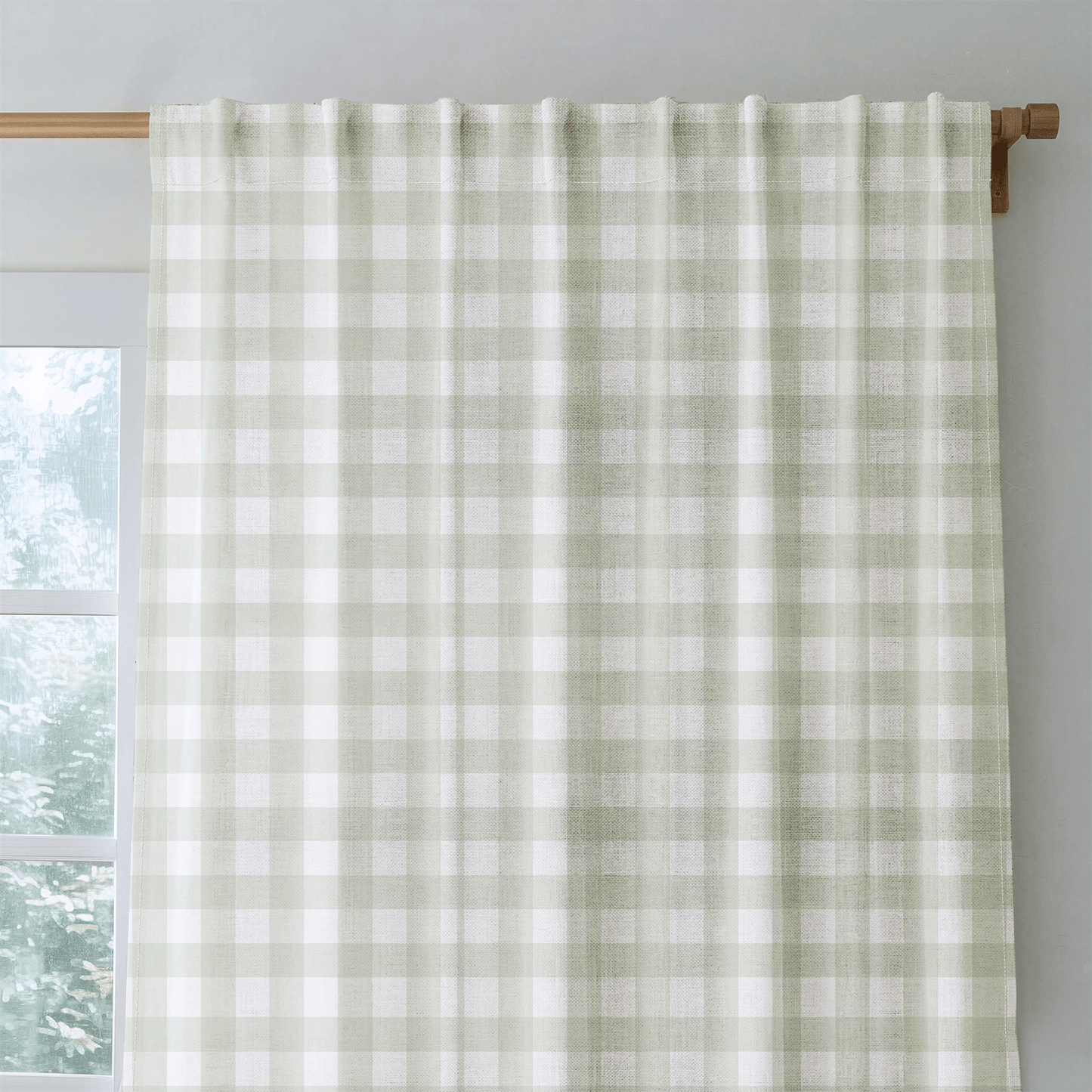 Juliet's Garden Pistachio Gingham - Drapery