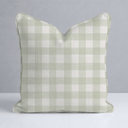 Juliet's Garden Pistachio Gingham Throw Pillow - Lemon Park