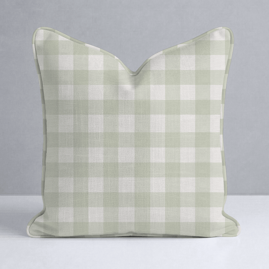 Juliet's Garden Pistachio Gingham Throw Pillow - Lemon Park