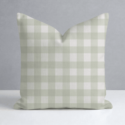 Juliet's Garden Pistachio Gingham Throw Pillow - Lemon Park