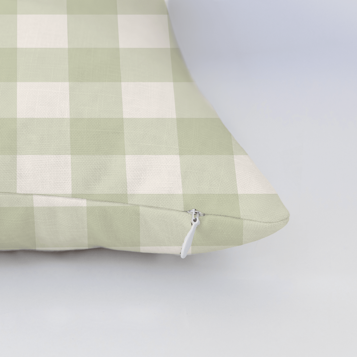 Juliet's Garden Pistachio Gingham Throw Pillow