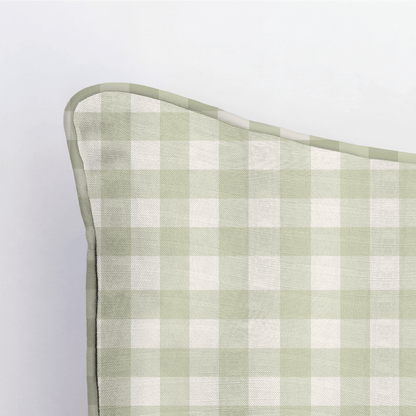 Juliet's Garden Pistachio Gingham Throw Pillow