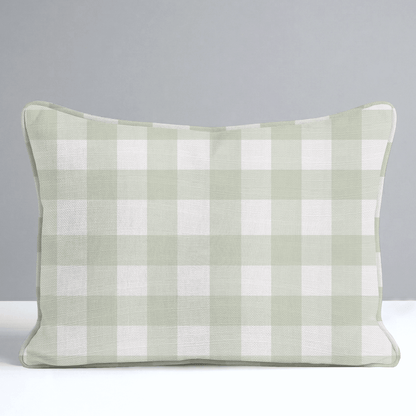 Juliet's Garden Pistachio Gingham Throw Pillow - Lemon Park