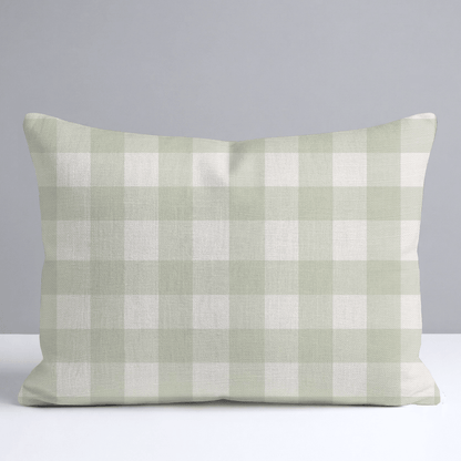 Juliet's Garden Pistachio Gingham Throw Pillow - Lemon Park