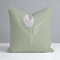 Juliet's Garden Pistachio Tulip Throw Pillow - Lemon Park