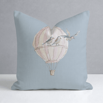 Juliet's Garden Robin Blue Balloon Throw Pillow - Lemon Park