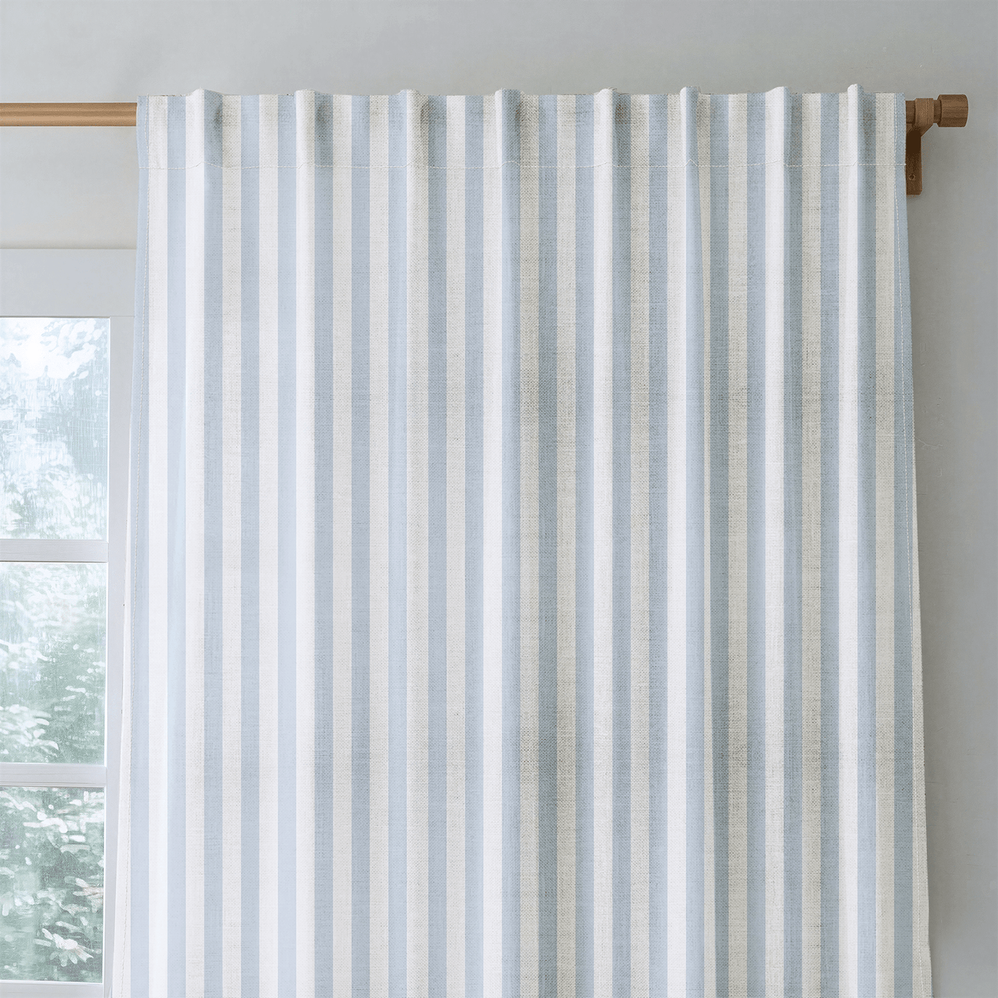 Juliet's Garden Robin Blue Stripe - Drapery