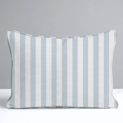 Juliet's Garden Robin Blue Stripe Throw Pillow - Lemon Park
