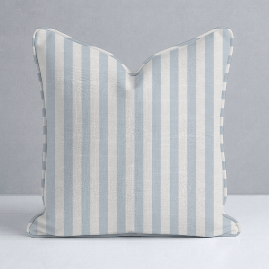 Juliet's Garden Robin Blue Stripe Throw Pillow - Lemon Park