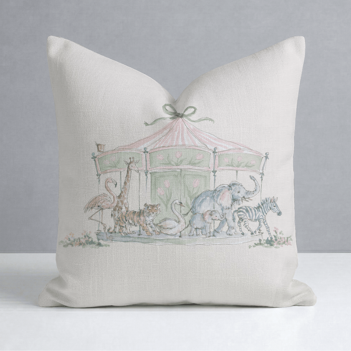 Juliet's Garden Sand Carrousel Throw Pillow - Lemon Park