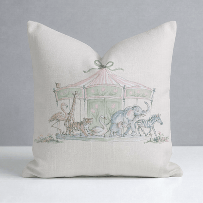 Juliet's Garden Sand Carrousel Throw Pillow - Lemon Park
