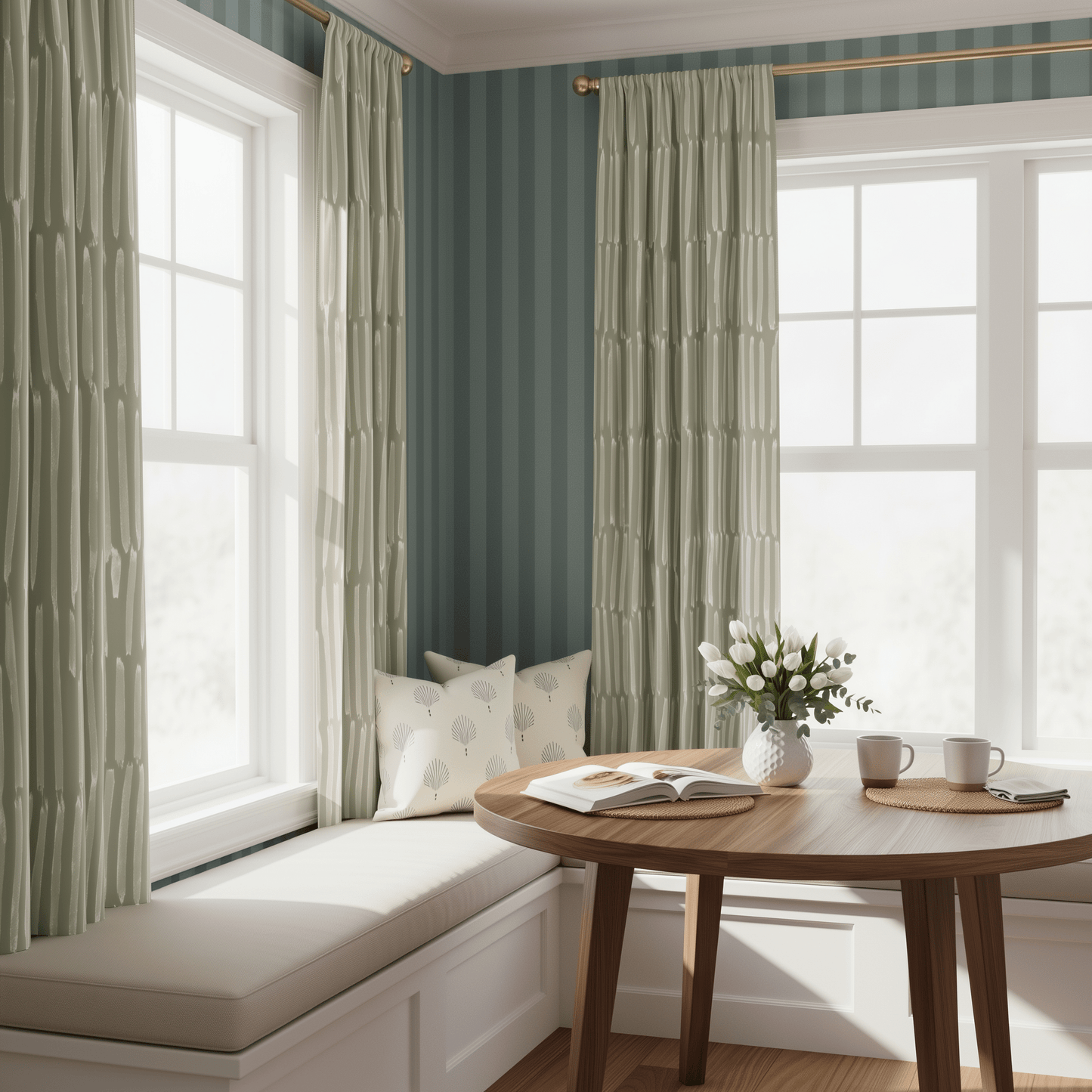 Loose Stems Juniper Stripe Wallpaper