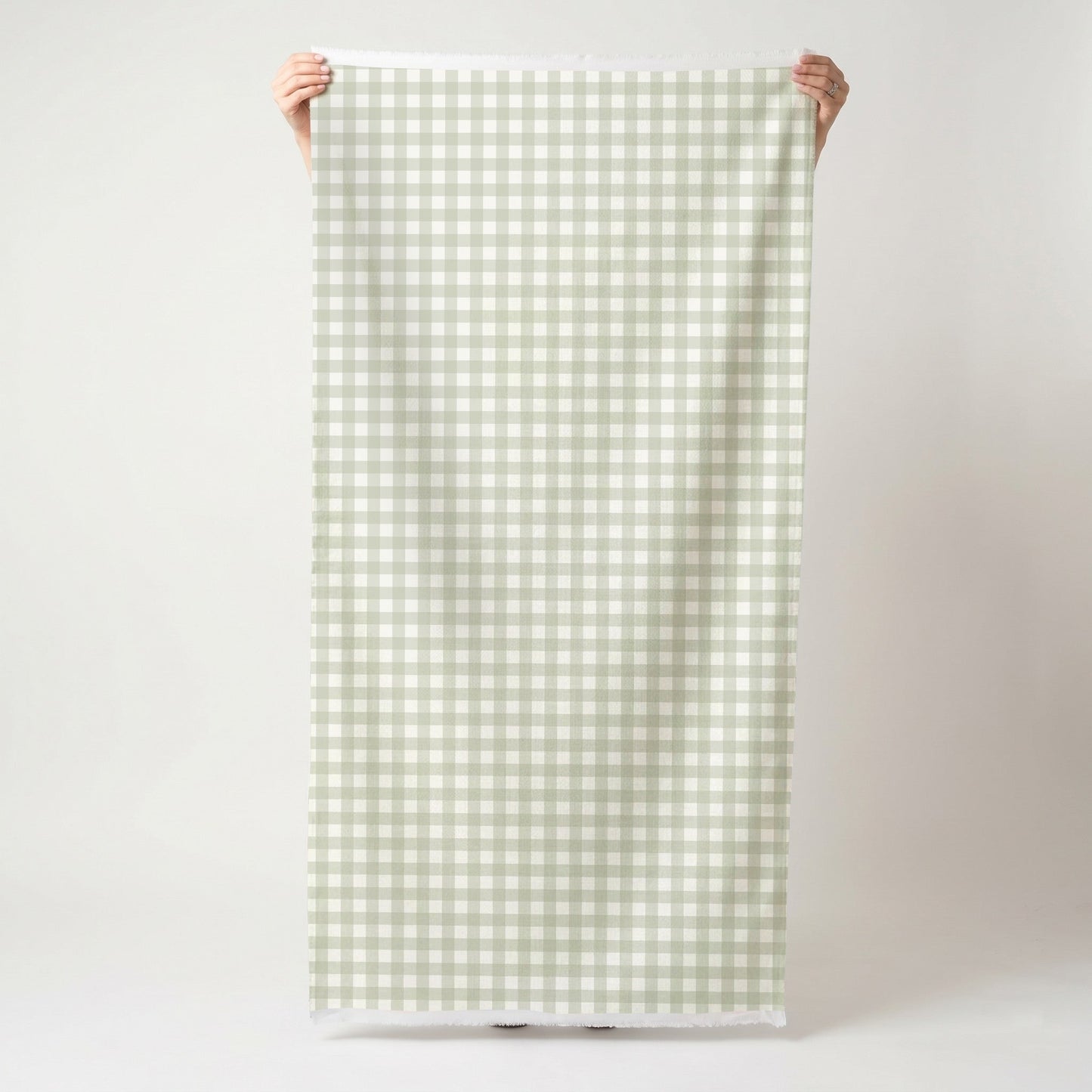 Loose Stems Lichen Gingham_ - Fabric