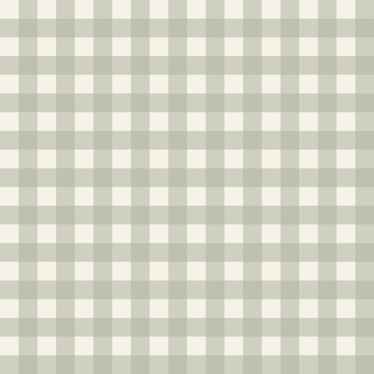 Loose Stems Lichen Gingham Wallpaper