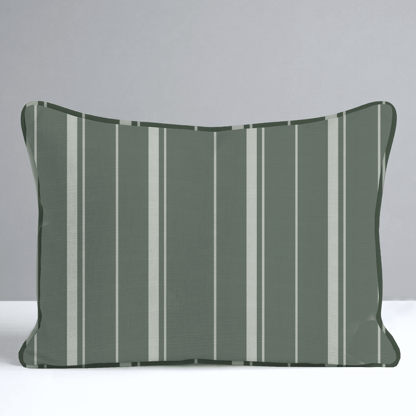 The Silk Garden Evergreen Stripes Throw Pillow - Lemon Park