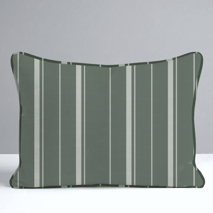 The Silk Garden Evergreen Stripes Throw Pillow - Lemon Park