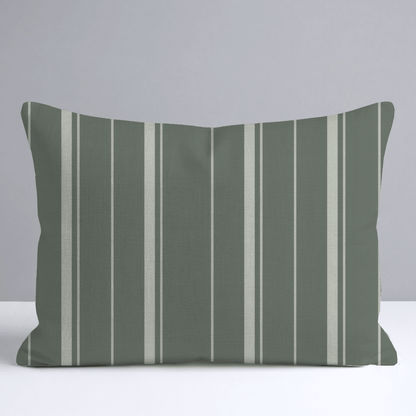 The Silk Garden Evergreen Stripes Throw Pillow - Lemon Park
