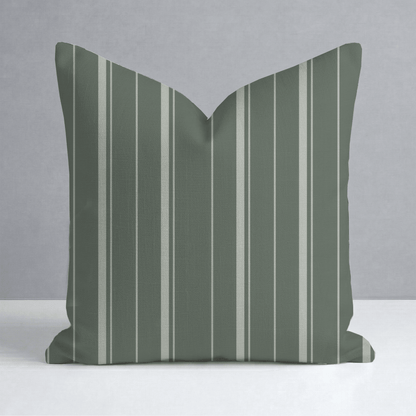 The Silk Garden Evergreen Stripes Throw Pillow - Lemon Park