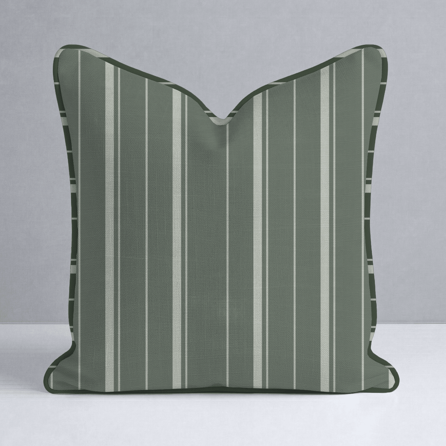 The Silk Garden Evergreen Stripes Throw Pillow - Lemon Park