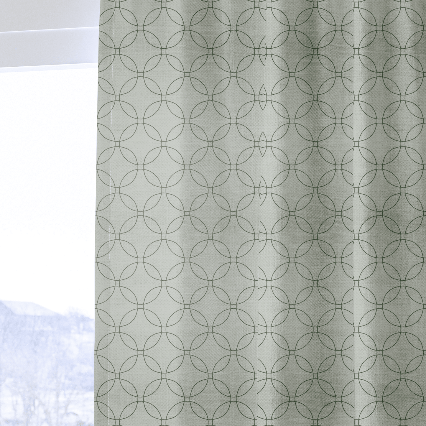 The Silk Garden Sage Diamond - Drapery