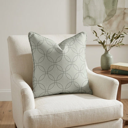 The Silk Garden Sage Diamond Throw Pillow
