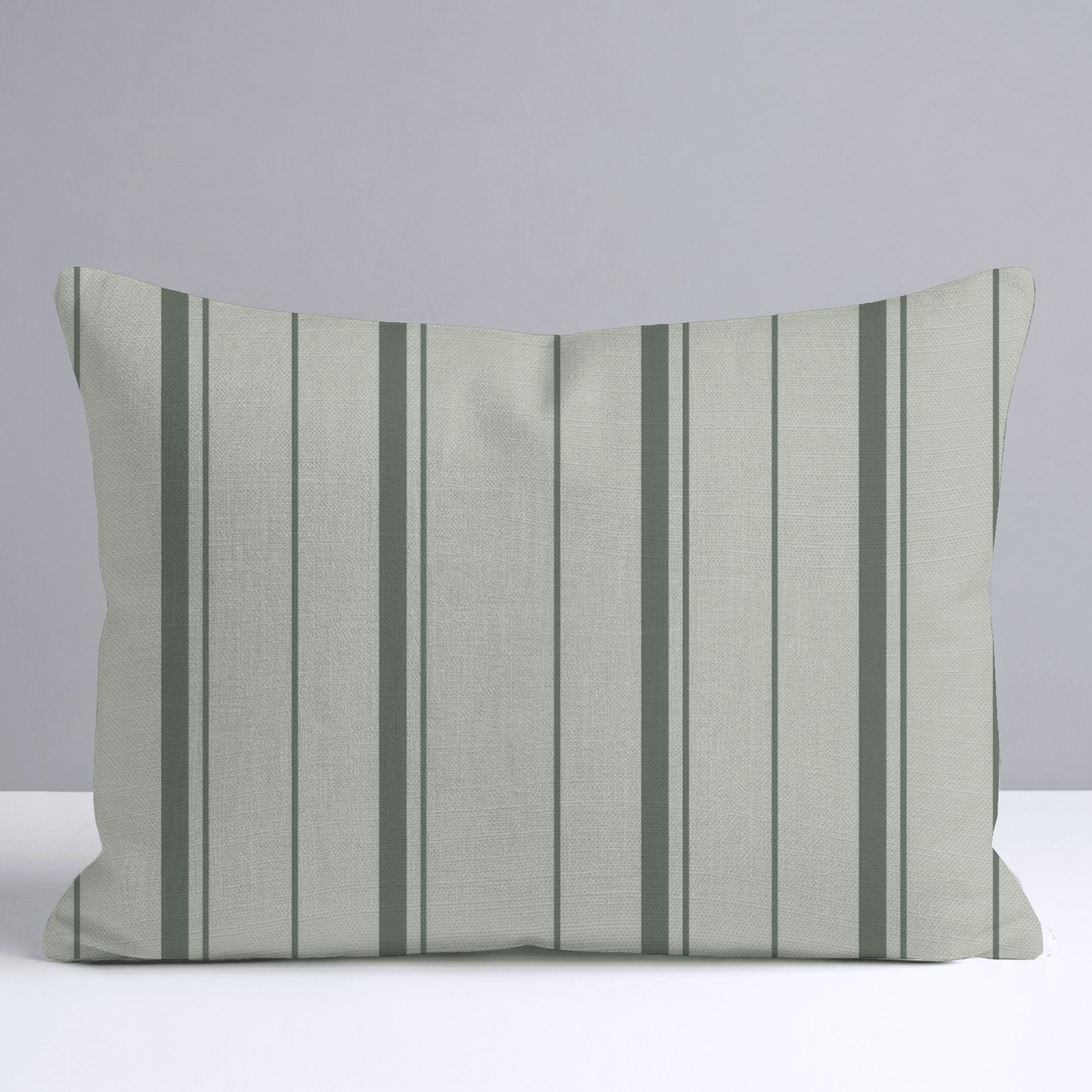 The Silk Garden Sage Stripes Throw Pillow - Lemon Park